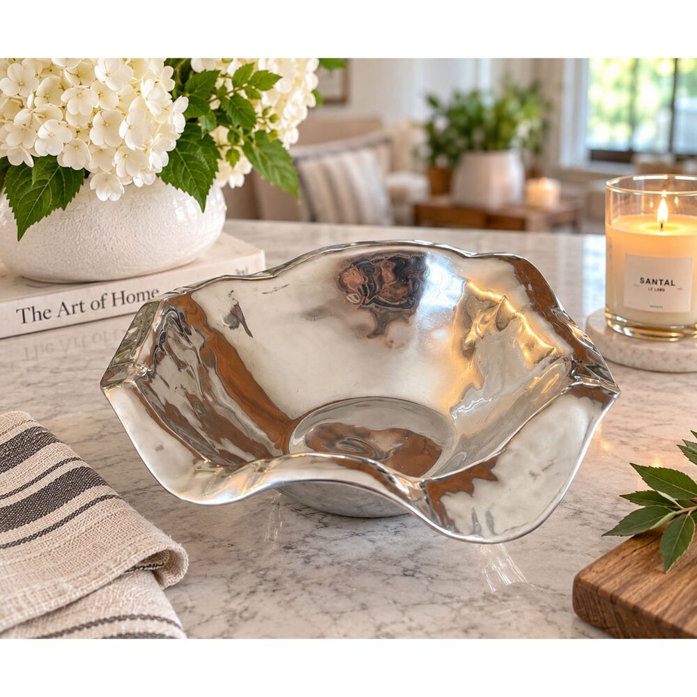 Beatriz Ball VENTO Lara Medium Bowl 10.5" Polished Aluminum Silver Serving Bowl